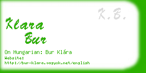 klara bur business card
